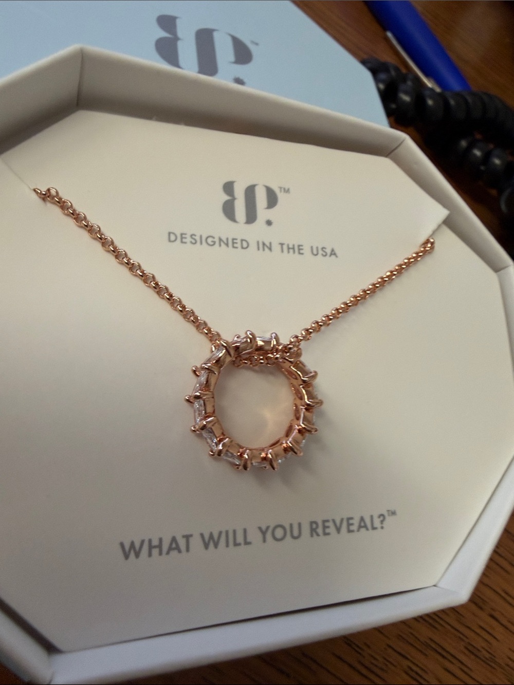 Bomb Party Rose Gold Spiked Circle Pendant Necklace